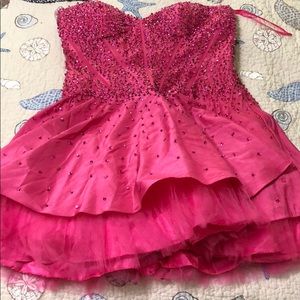 Neon pink cocktail dress